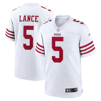 mens nike trey lance white san francisco 49ers player game 